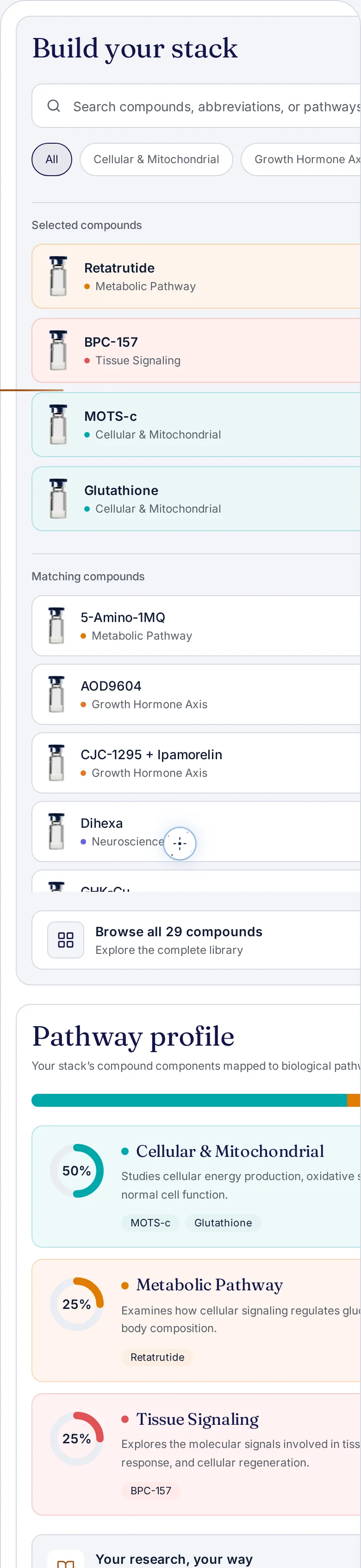 Pure Helix stack tracker on a phone