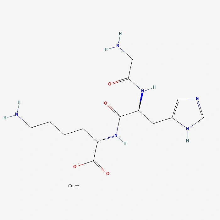 Two-dimensional chemical structure of GHK-Cu
